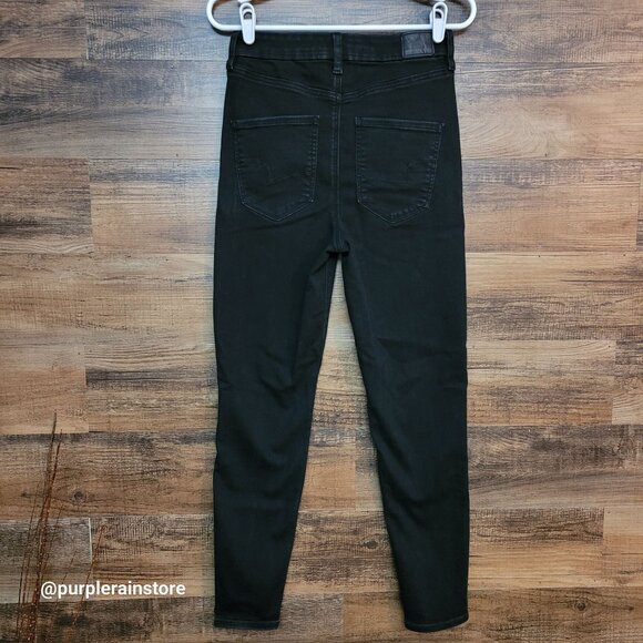 American Eagle Jeans 6 R Curvy Highest Rise Jegging Next Level Stretch Black - Picture 2 of 12